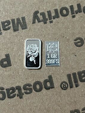 1 Gram Rose 🌹 Fine Silver Bar .999